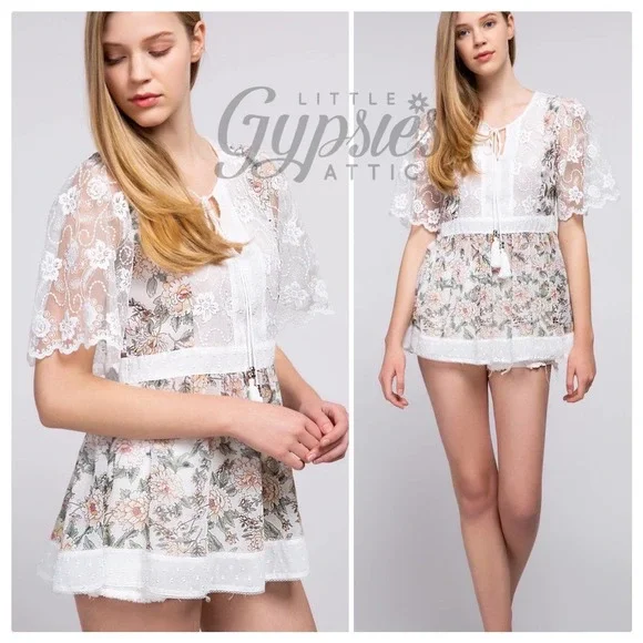 POL Cottagecore Peplum Tunic Top - Picture 5 of 10